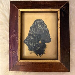Vintage 1955 framed dog print